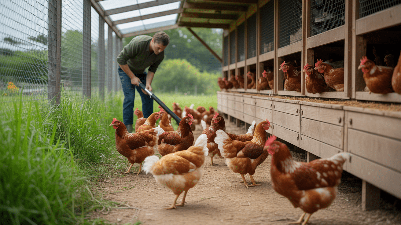 poulailler bienentretenu poules fermier