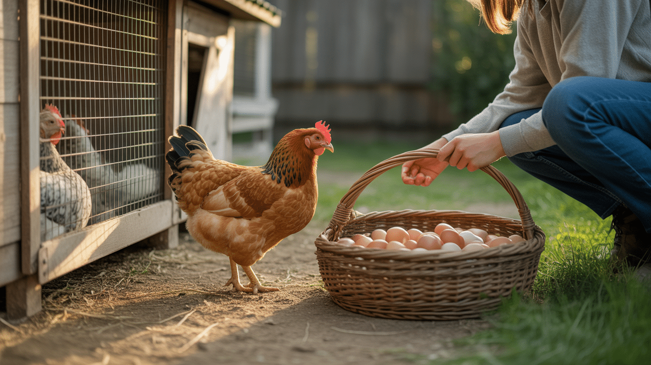 poulailler poules oeufs personne