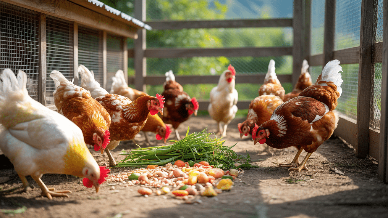 poulailler propre poulets ensoleille