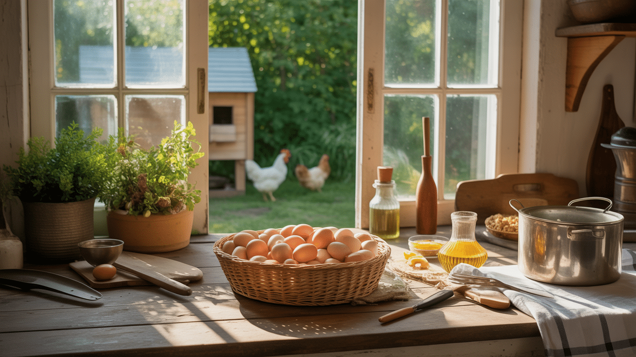 cuisine rustique oeufs panier