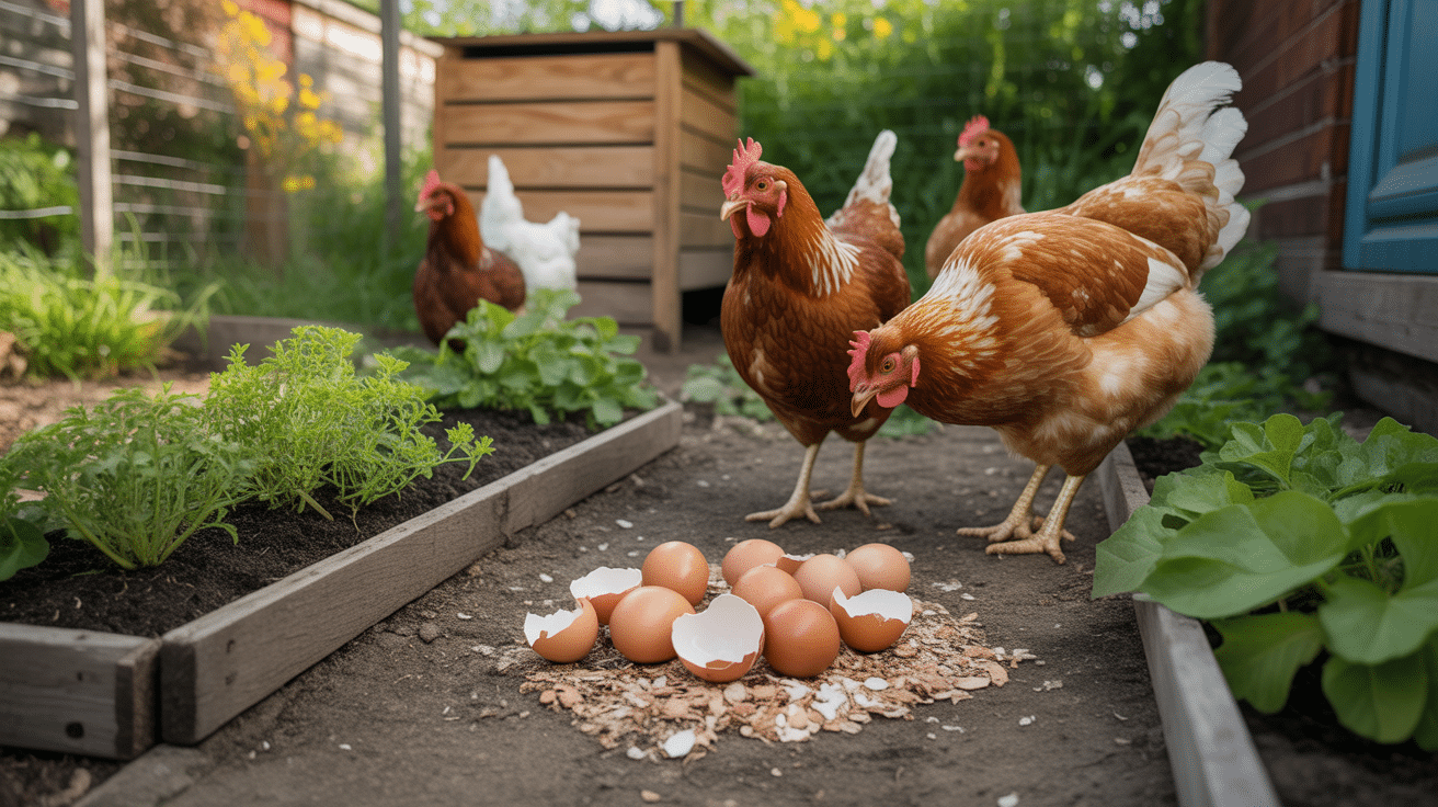 jardin oeufs poules compost