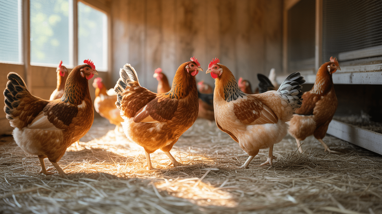 poulailler lumineux hens actifs