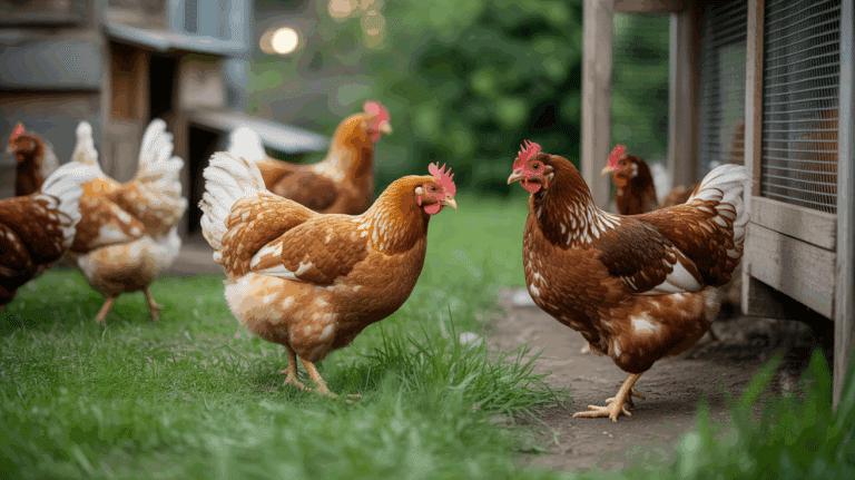 poulailler paysage poules calme