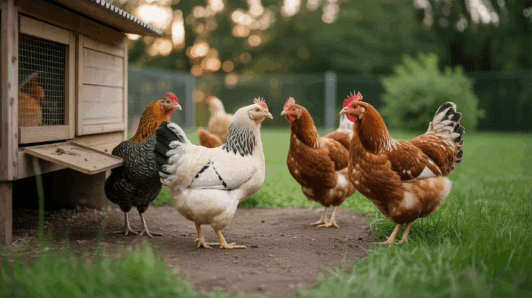 poulailler poules paisible verdure